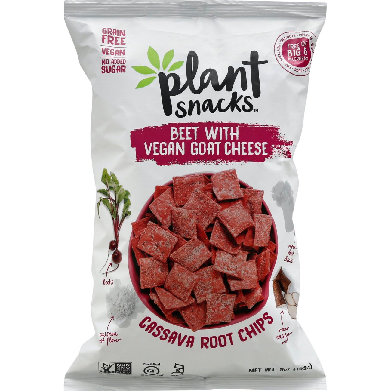 Plant Snacks Beet with Vegan Goat Cheese Cassava Root Chips Shop