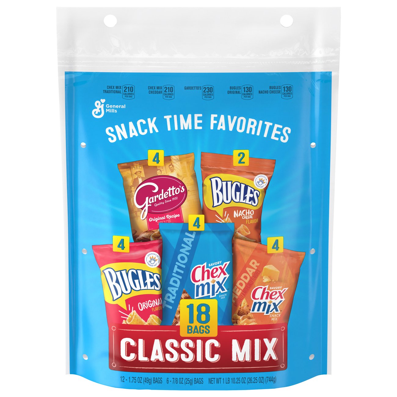 CHEX MIX Snack Time Favorites Classic Mix Variety Pack Shop Chips at
