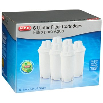 H-E-B Replacement Water Filter Pitcher Cartridges, 6 ct