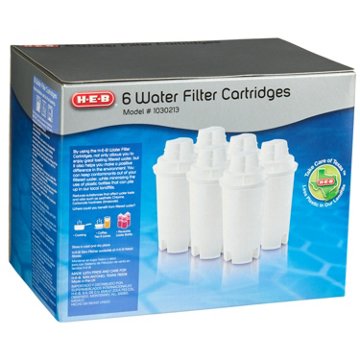 H-E-B Replacement Water Filter Pitcher Cartridges, 6 ct