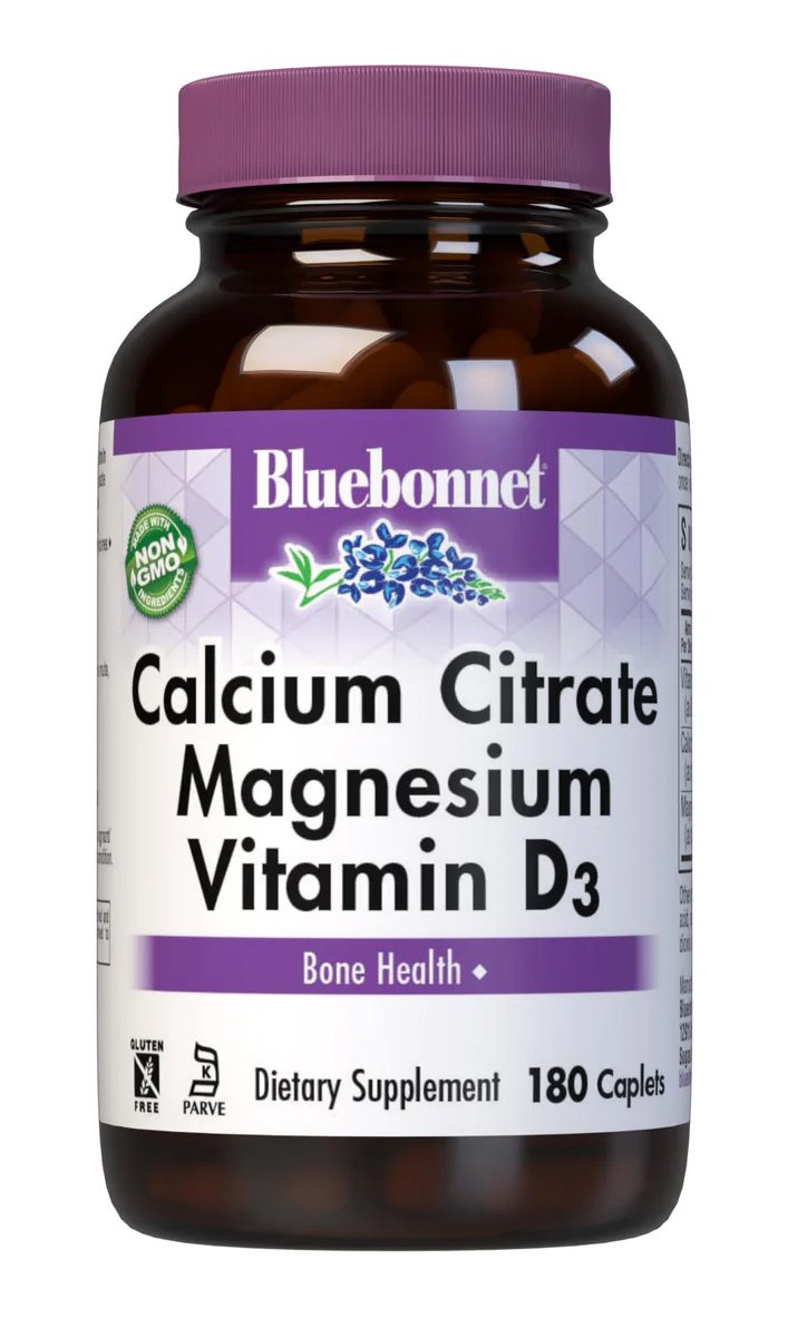 Bluebonnet Calcium Citrate Magnesium & Vitamin D3 Capsules, 180 ct