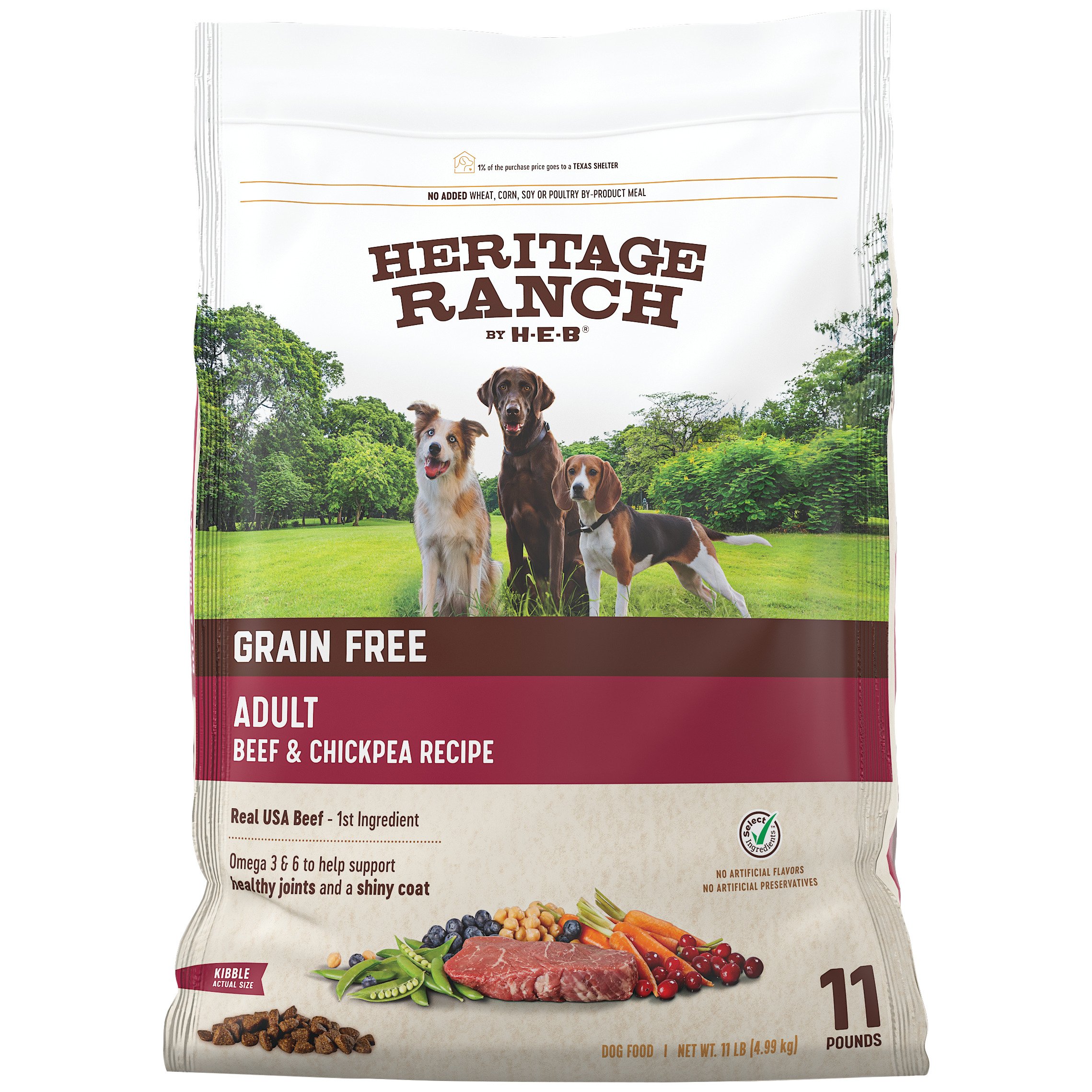 Heritage Ranch by HEB Adult GrainFree Dry Dog Food Beef & Chickpea