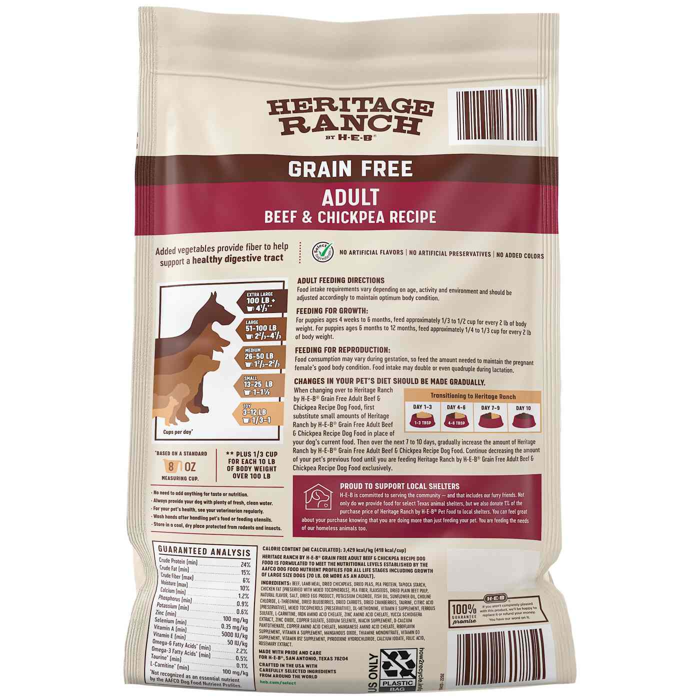 Heritage Ranch by H-E-B Adult Grain-Free Dry Dog Food - Beef & Chickpea; image 2 of 2