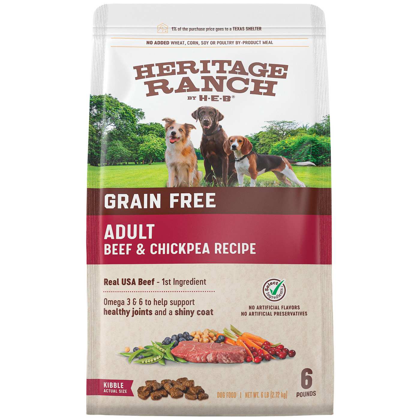 Heritage Ranch by H-E-B Adult Grain-Free Dry Dog Food - Beef & Chickpea; image 1 of 2