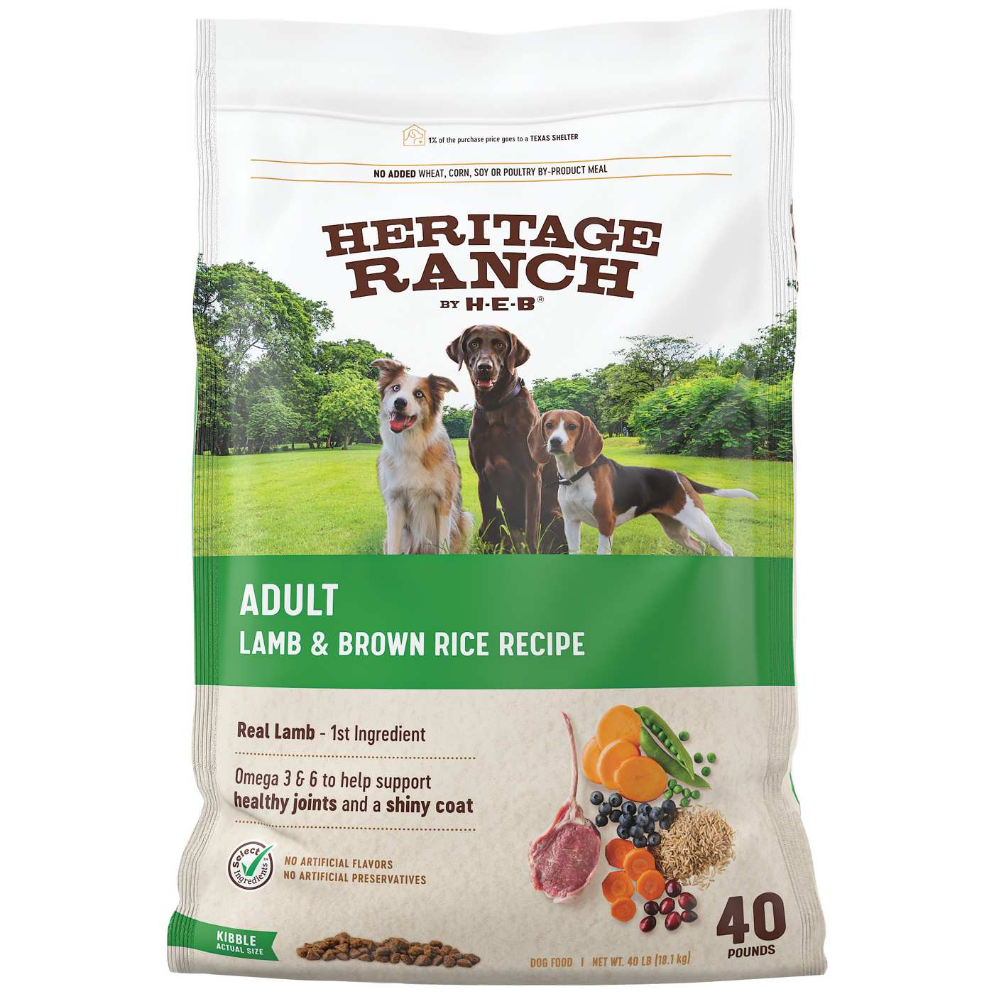 Heritage Ranch by H-E-B Adult Dry Dog Food - Lamb & Brown Rice; image 1 of 2