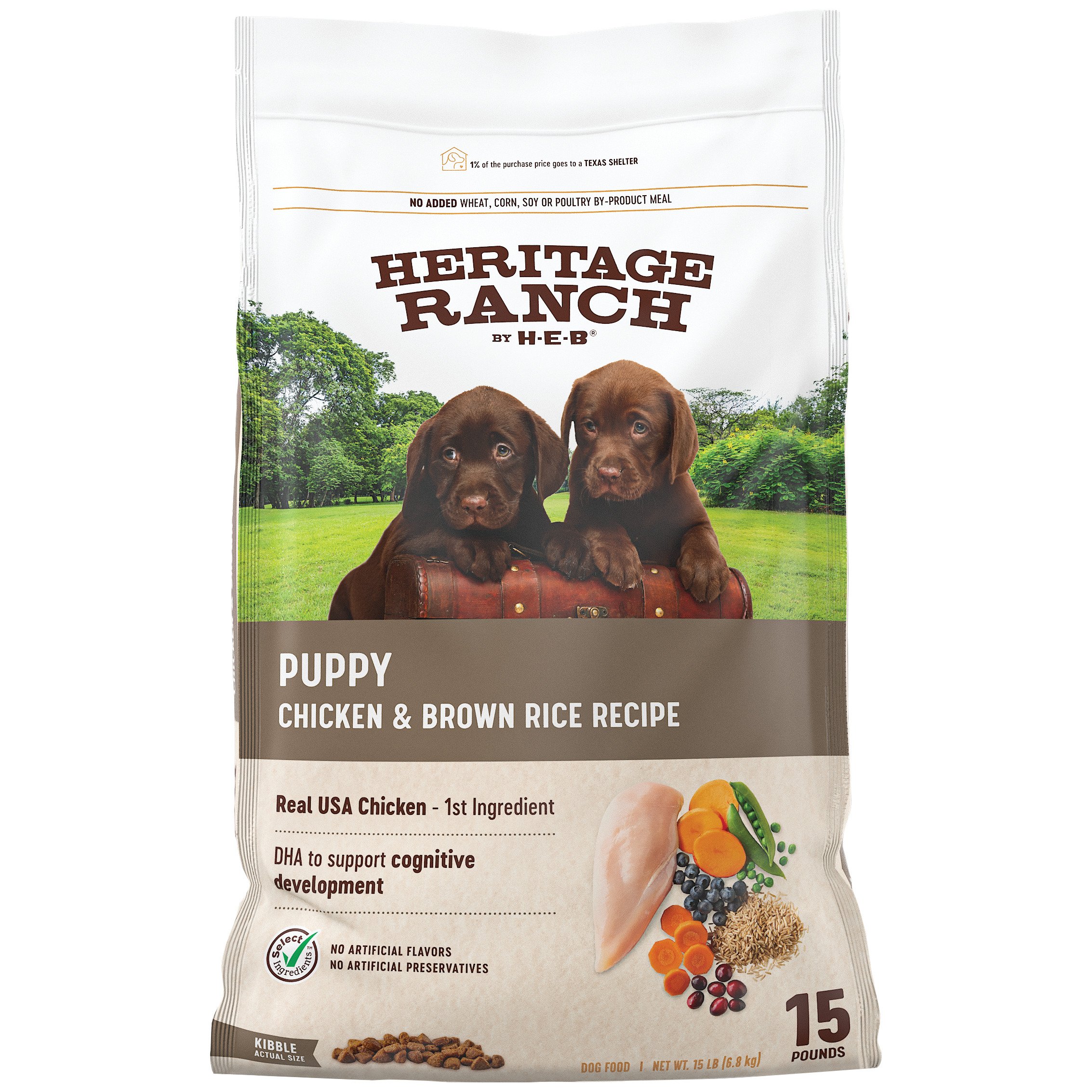 Heritage Ranch by H E B Puppy Dry Dog Food Chicken Brown Rice