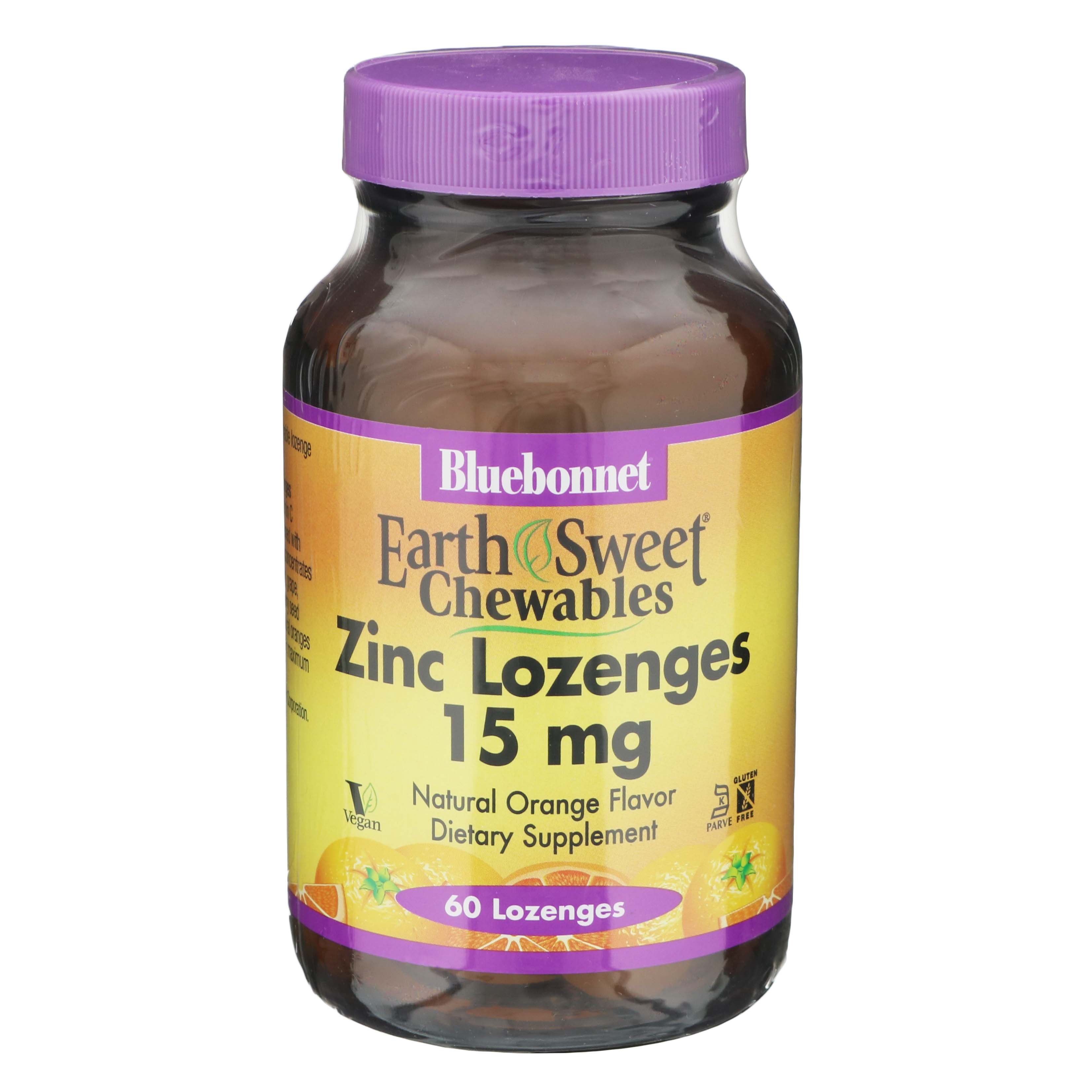 Bluebonnet EarthSweet Chewable Zinc Lozenges - 15 mg, 60 ct