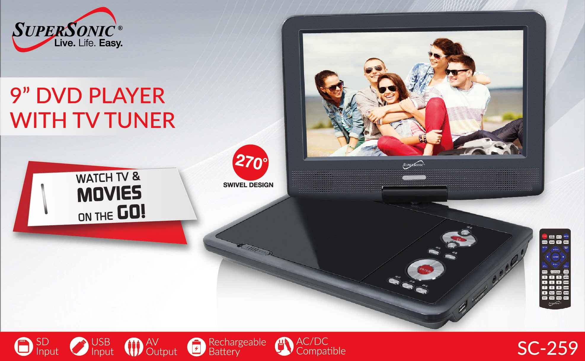 Supersonic Portable Dvd Player With Tv Turner Shop Tv Video At H E B