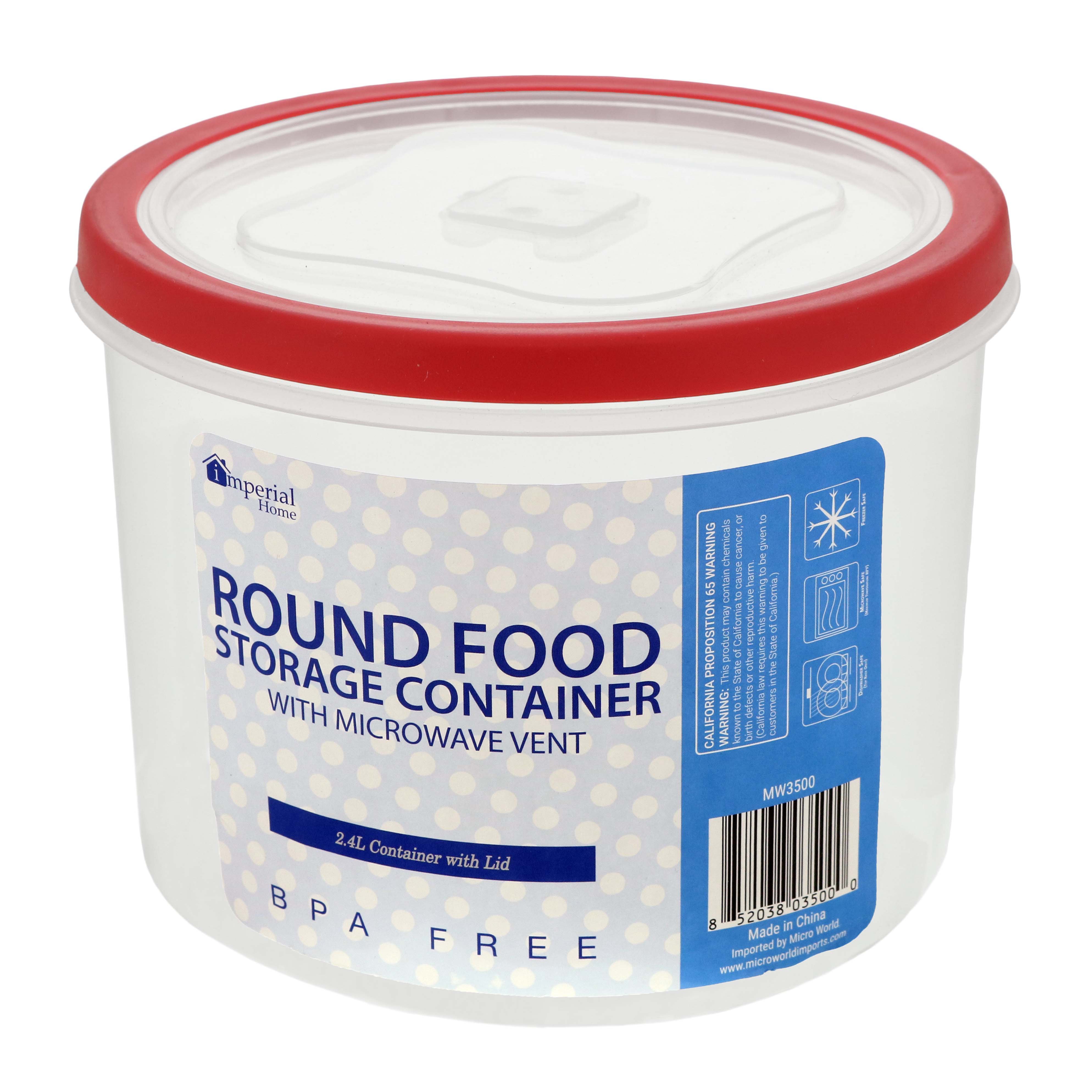 Micro World Round Food Storage Container With Microwave Vent Shop