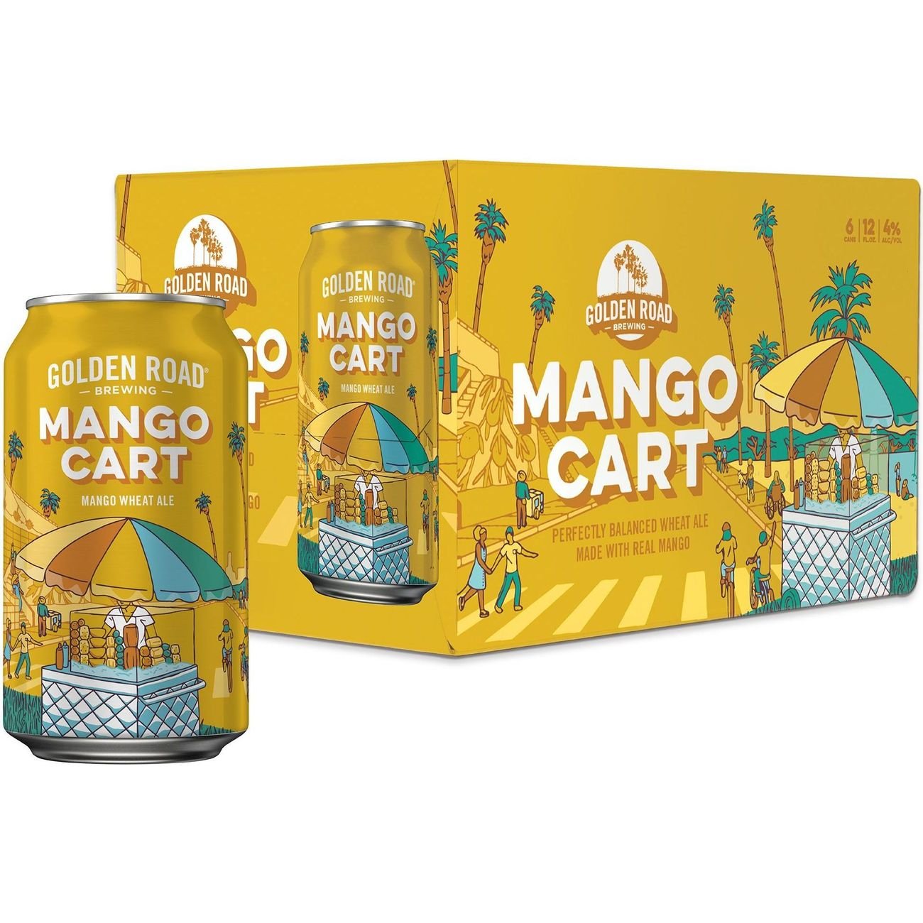 Golden Road Mango Cart Wheat Ale Beer 6 pk Cans Shop Beer at HEB