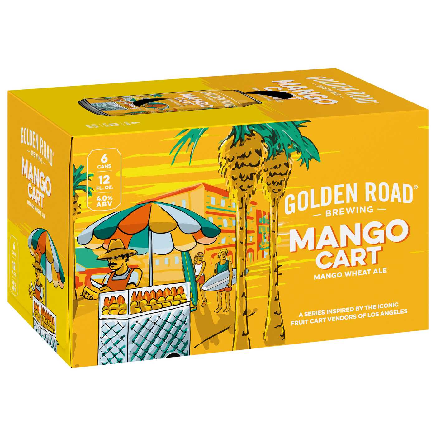 Golden Road Mango Cart Wheat Ale Beer 6 pk Cans; image 1 of 2