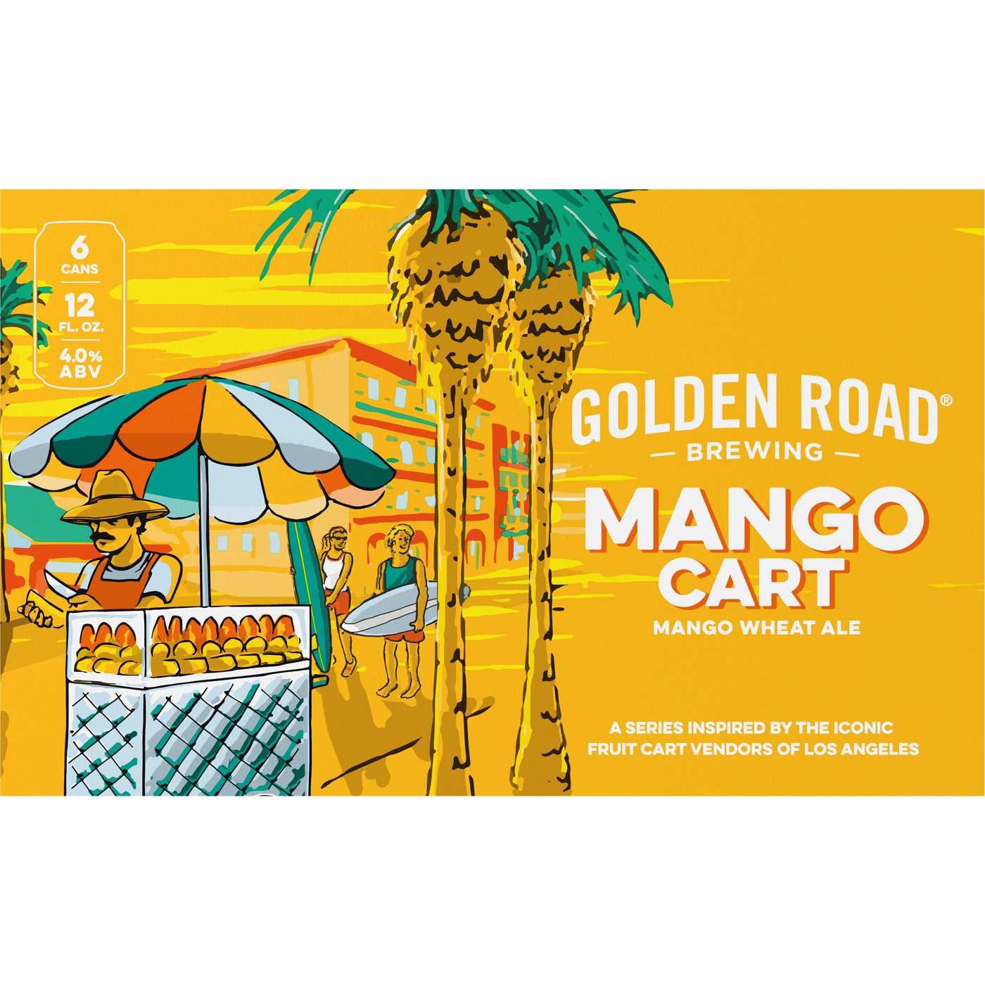 Golden Road Mango Cart Wheat Ale Beer 6 pk Cans; image 2 of 2