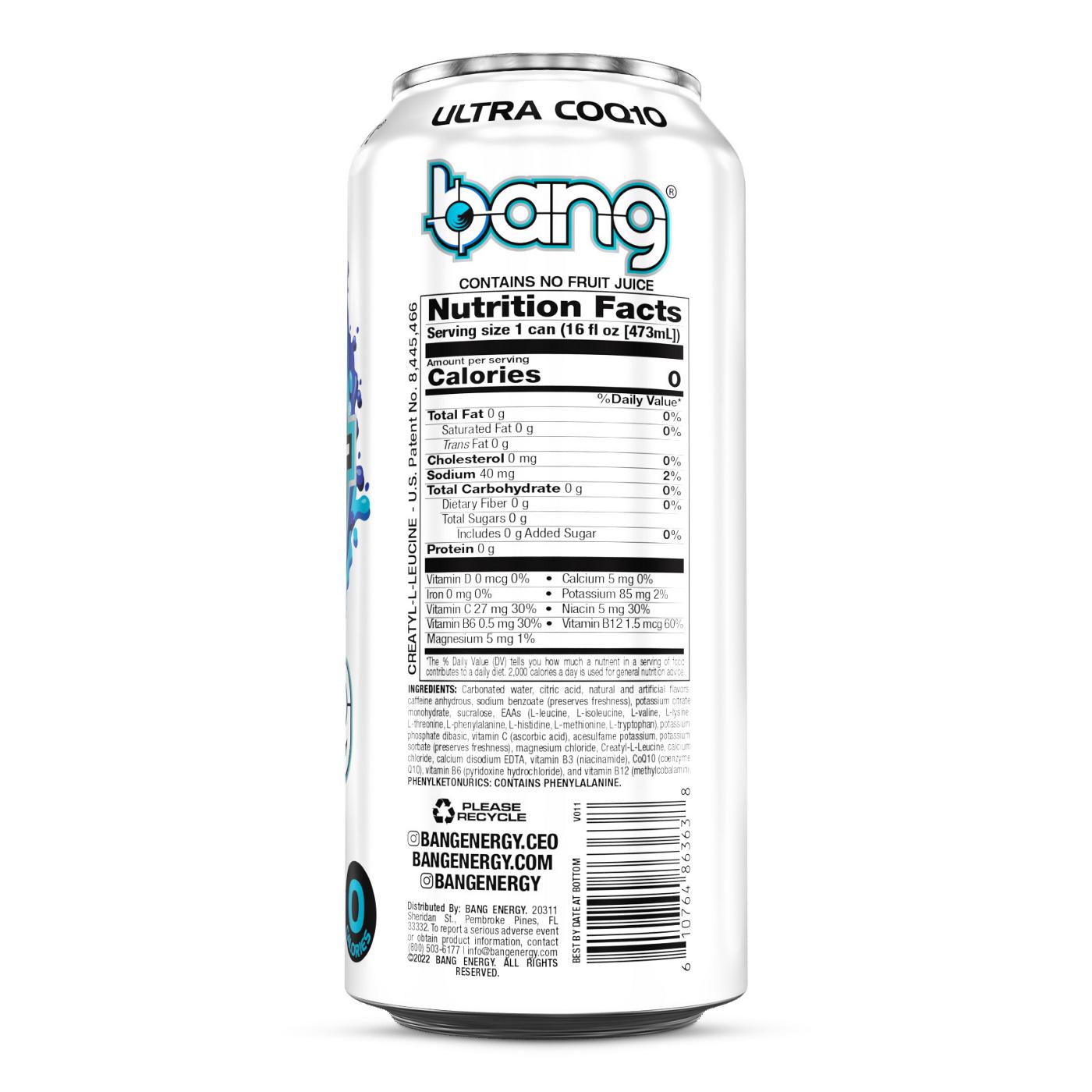 Bang Energy Blue Razz; image 3 of 3