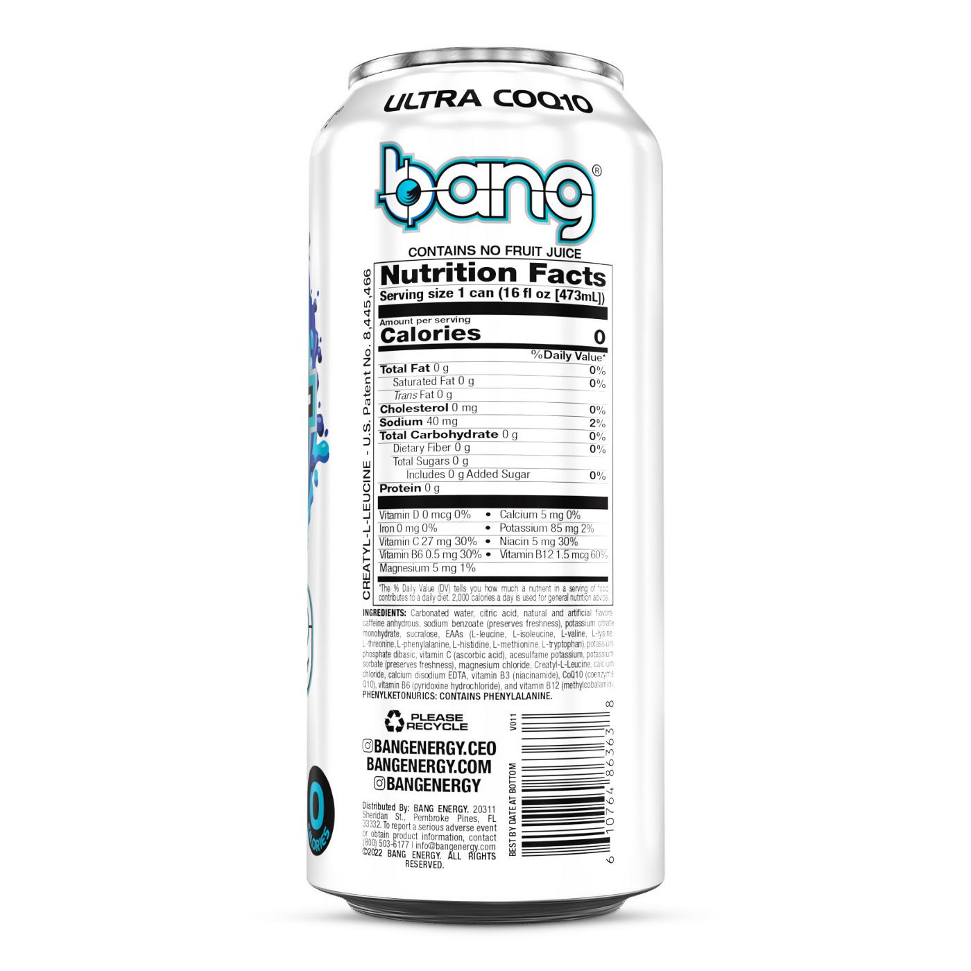 Bang Energy Drink - Blue Razz; image 3 of 3