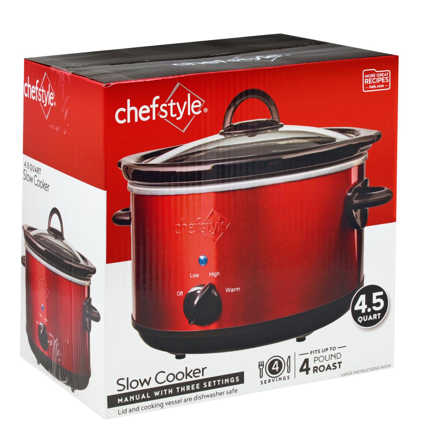 chefstyle Manual Slow Cooker - Red; image 2 of 2