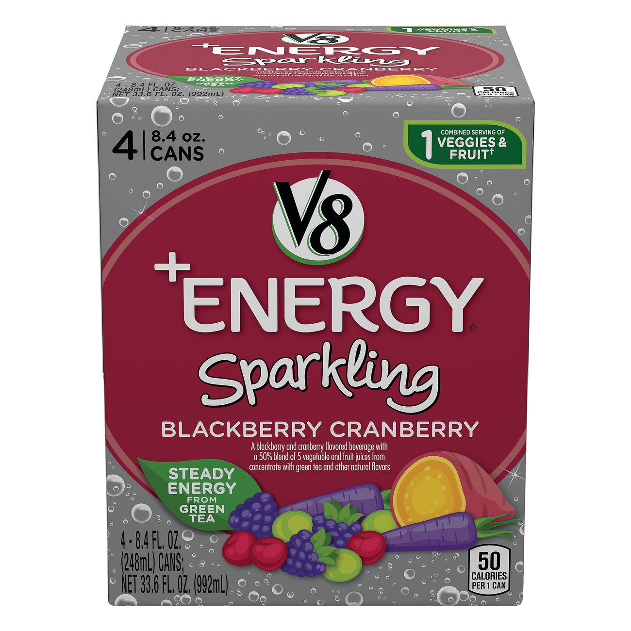 V8 Energy Sparkling Blackberry Cranberry 8.4 oz Cans Shop Juice at HEB