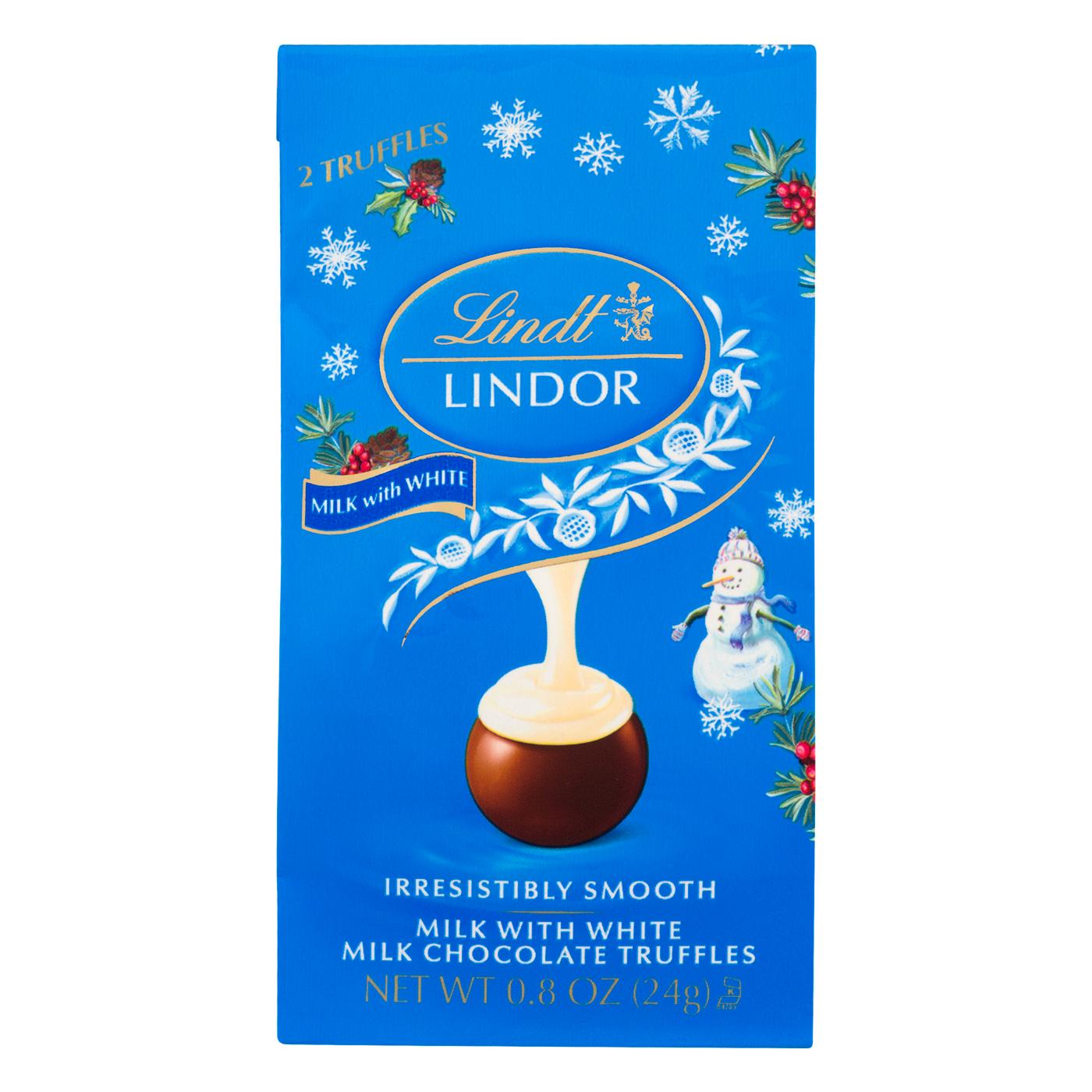 Lindt Lindor Milk with White Chocolate Truffles Christmas Candy; image 1 of 2