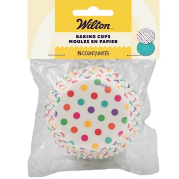 Wilton Standard Bright Dots Baking Cups, 75 ct