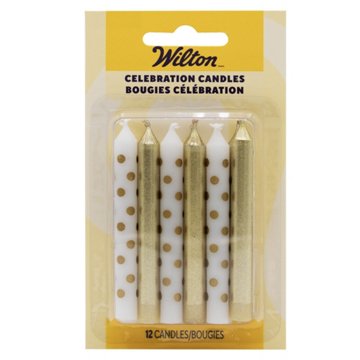 Wilton Gold/ White Mixed Candles, 12 ct