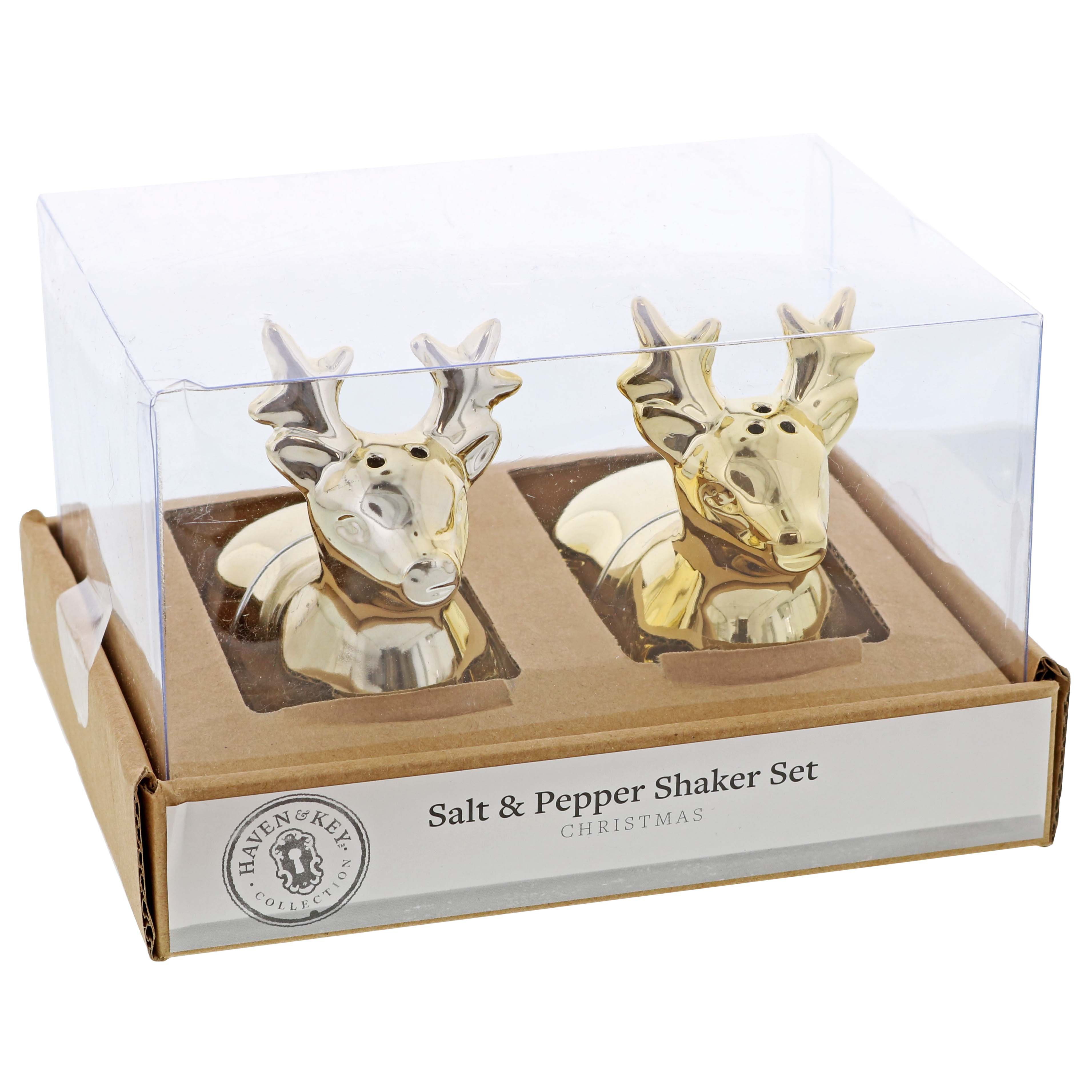 Haven & Key Reindeer Gold Salt and Pepper Shakers Shop Utensils