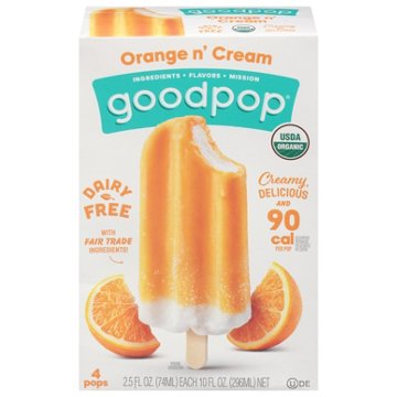 GoodPop Dairy Free Orange n' Cream Pops, 4 ct