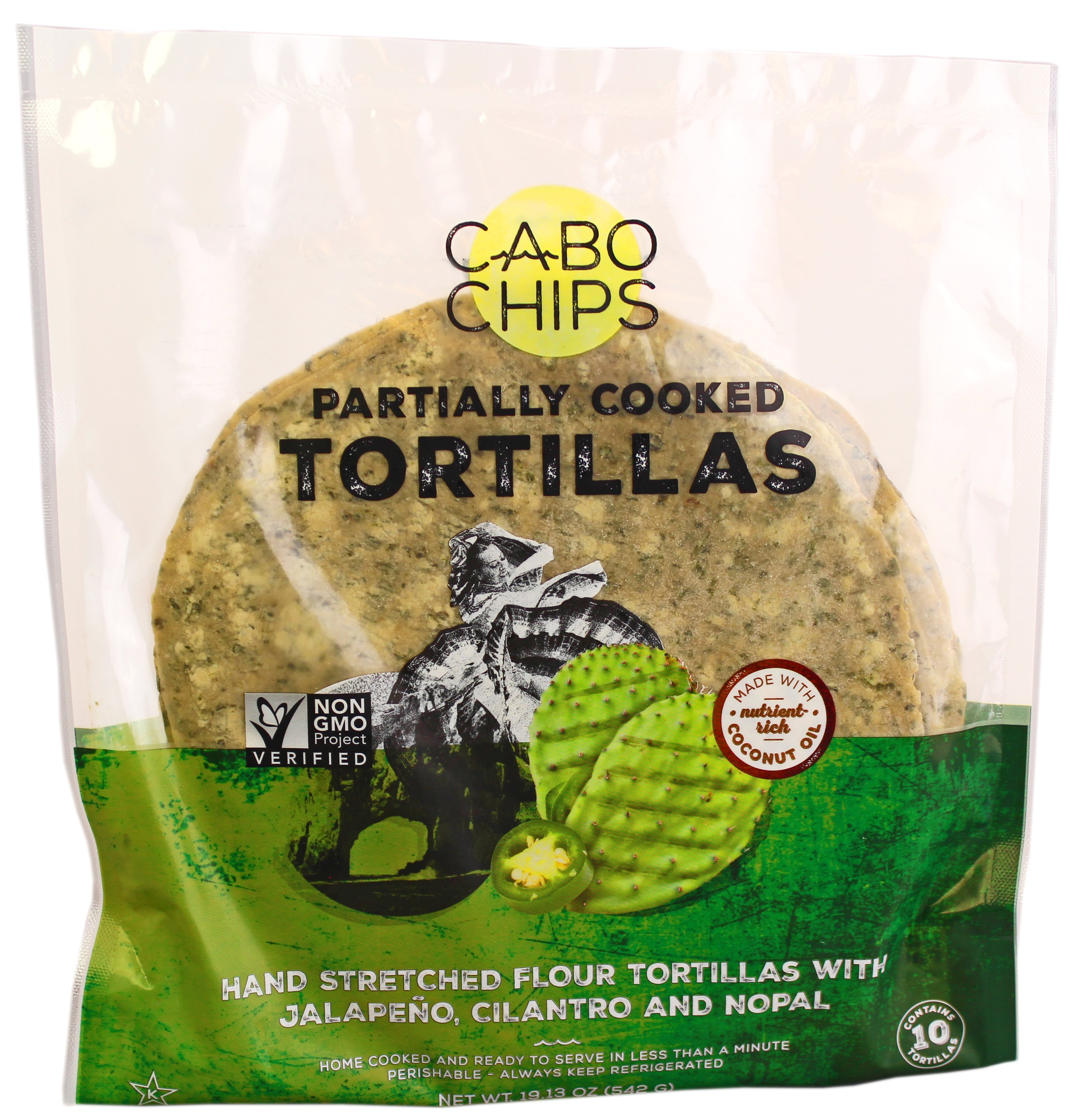 Cabo Chips Flour Tortillas Jalapeno Cilantro & Nopal Shop Bread