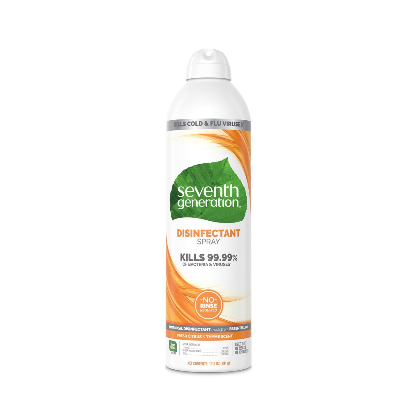 Seventh Generation Fresh Citrus and Thyme Disinfectant Spray; image 1 of 10