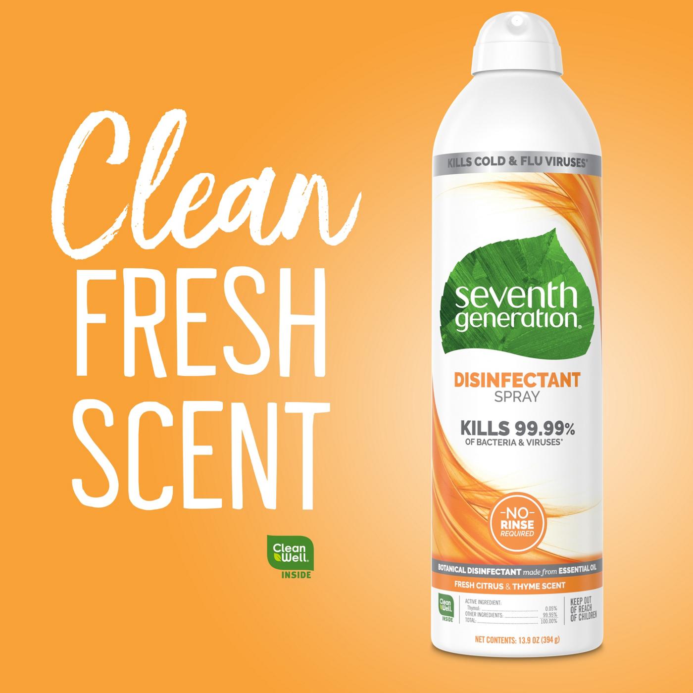 Seventh Generation Fresh Citrus and Thyme Disinfectant Spray; image 7 of 10