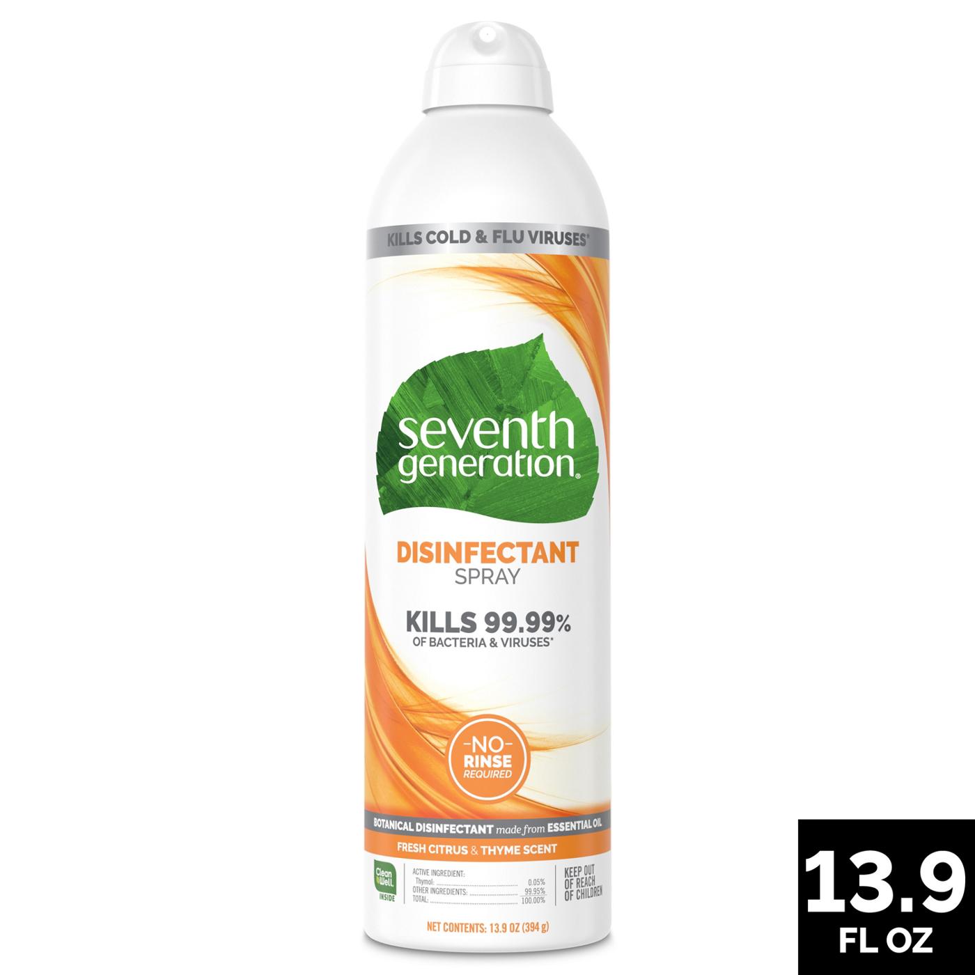 Seventh Generation Fresh Citrus and Thyme Disinfectant Spray; image 10 of 10
