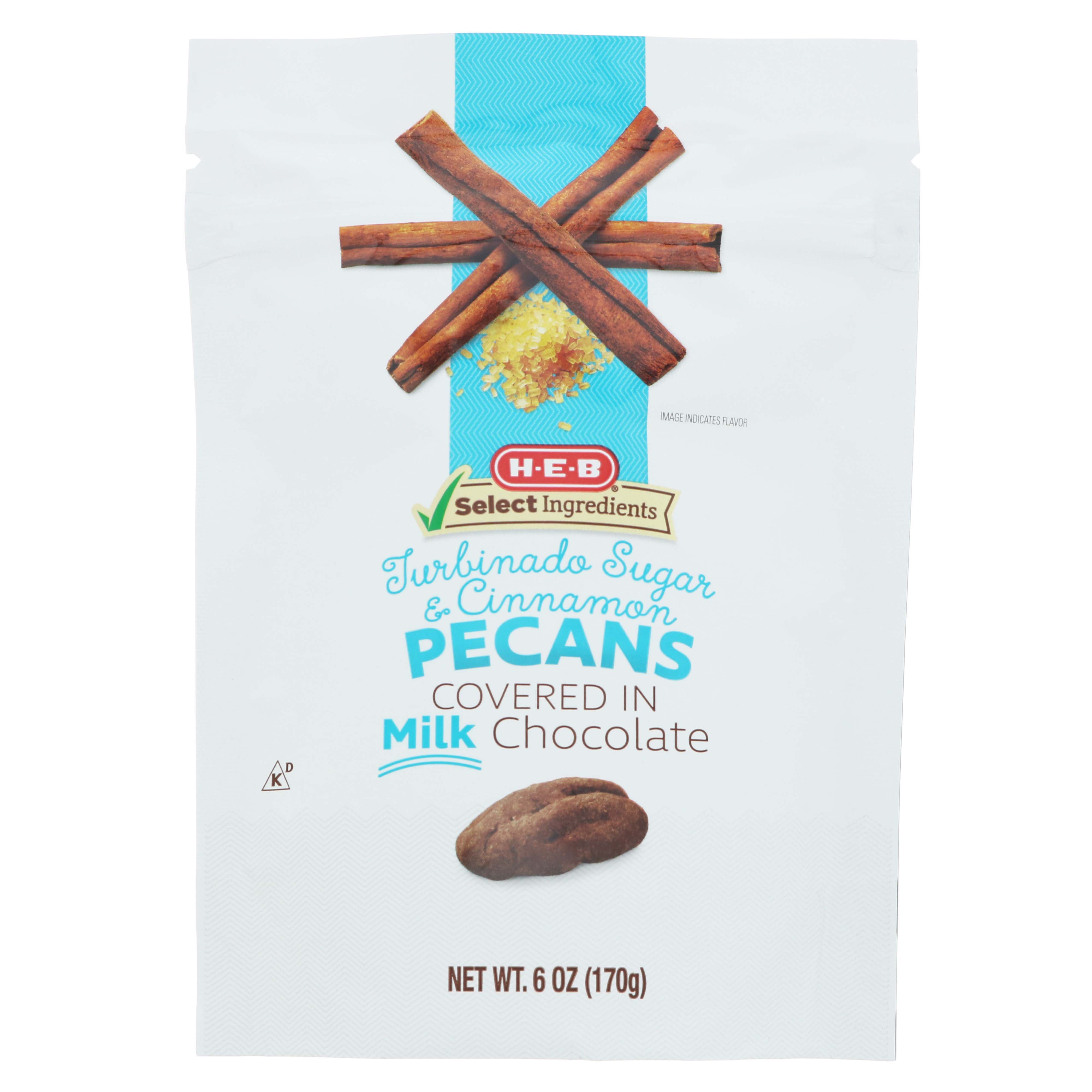 H-E-B Select Ingredients Milk Chocolate Turbinado And Cinnamon Pecans ...