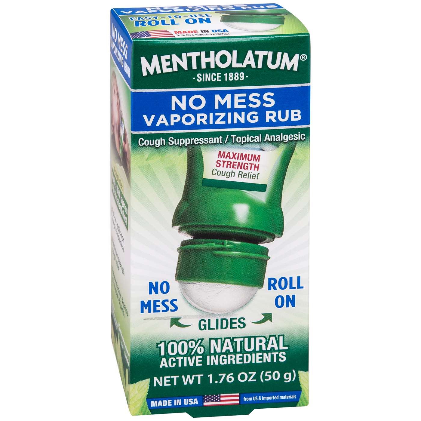 Mentholatum No Mess Roll On Vaporizing Rub; image 1 of 4