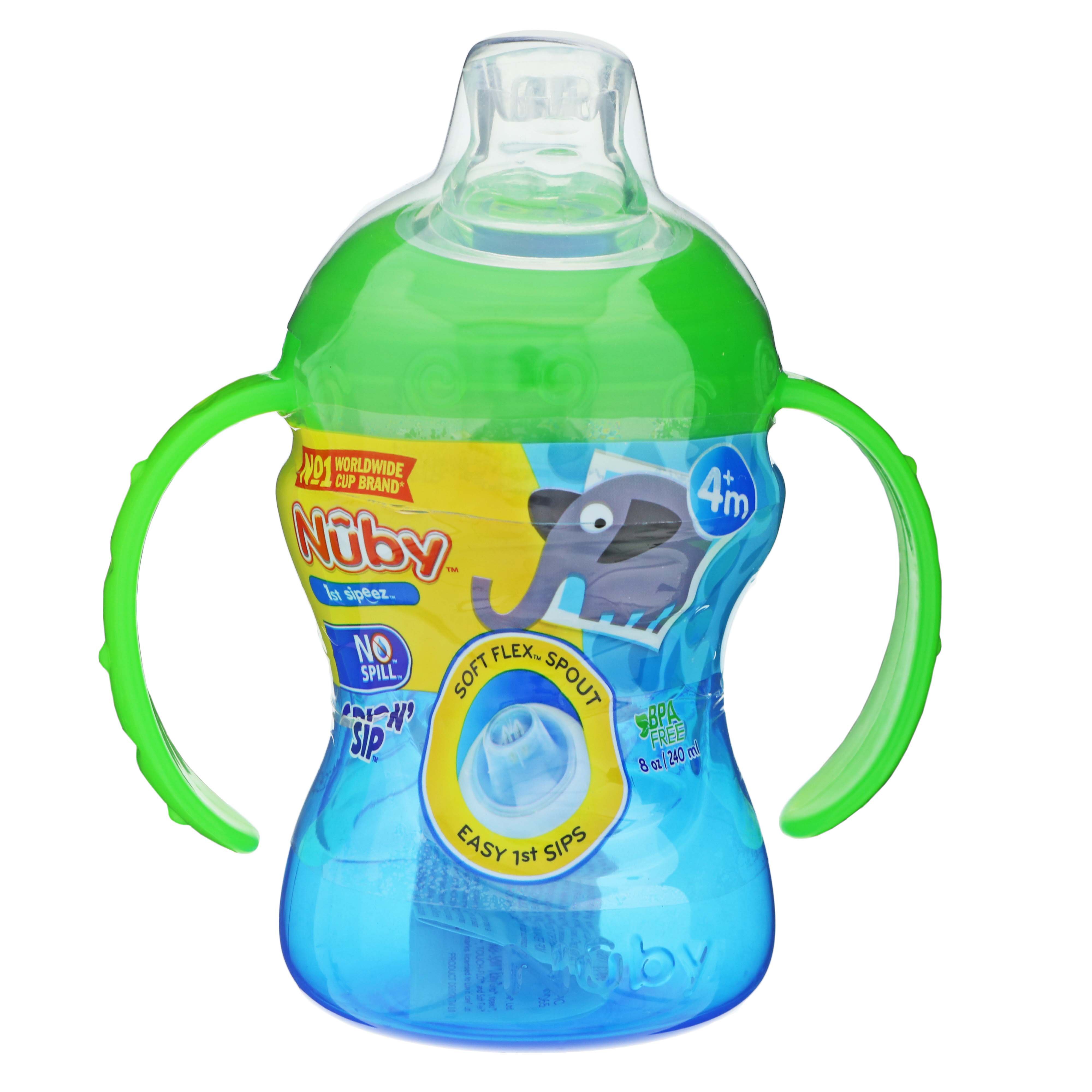 Nuby Sippy Cups, Leak-Proof, Soft Spout, Toddler No Spill