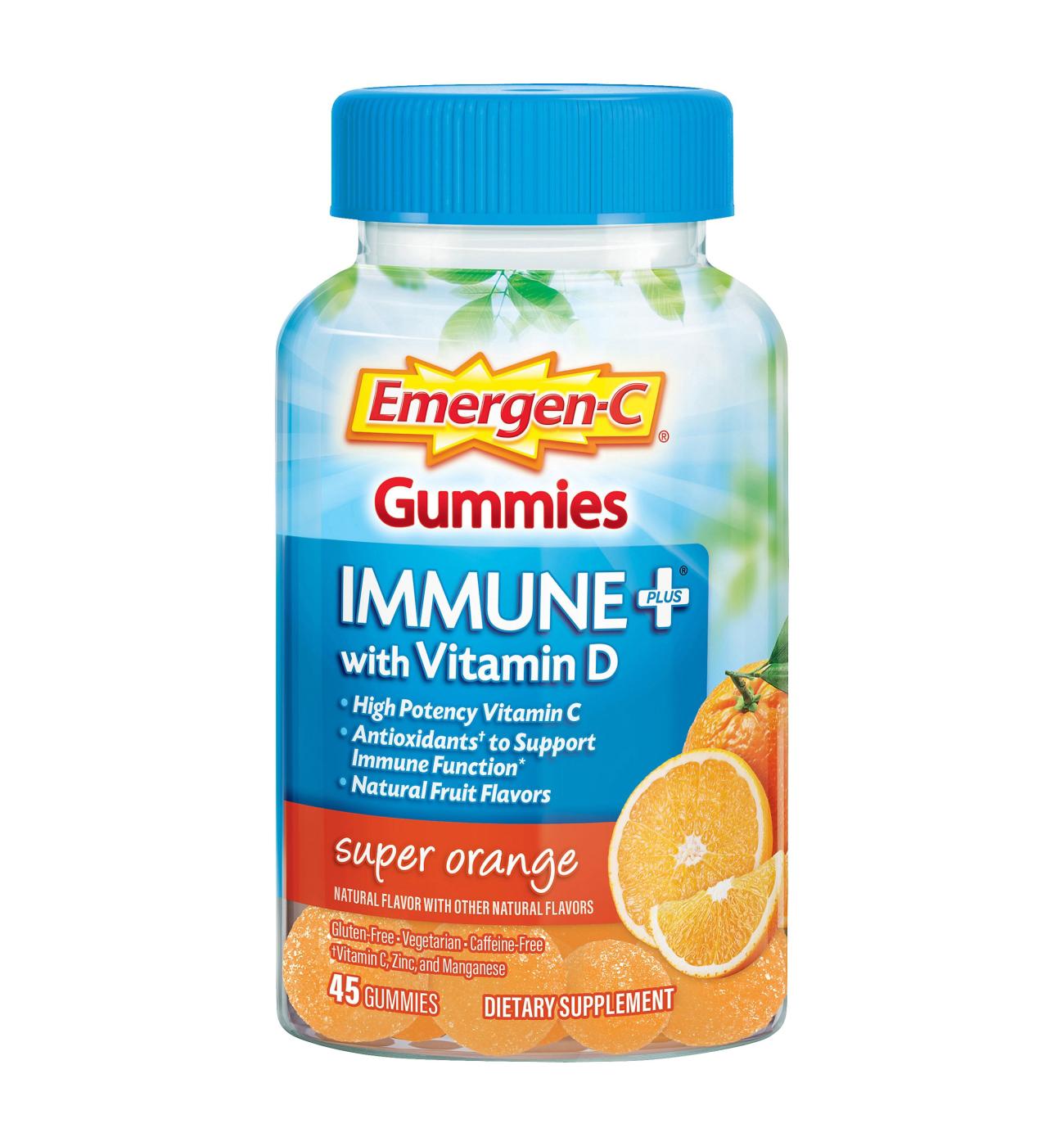 Emergen-C Immune+ with Vitamin D Gummies - Super Orange; image 1 of 7