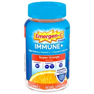 Emergen-C Immune+ Triple Action Immune Support Gummies, BetaVia (R), 750mg Vitamin C, B
Vitamins, Vitamin D and Antioxidants, Super Orange