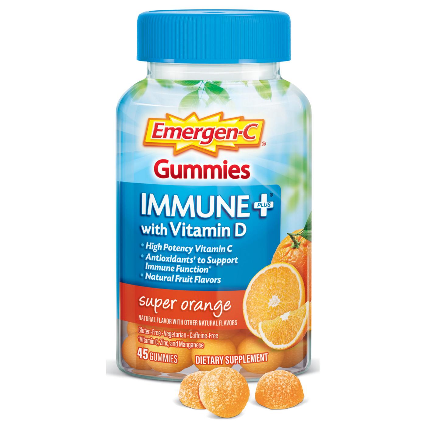 Emergen-C Immune+ with Vitamin D Gummies - Super Orange; image 7 of 7
