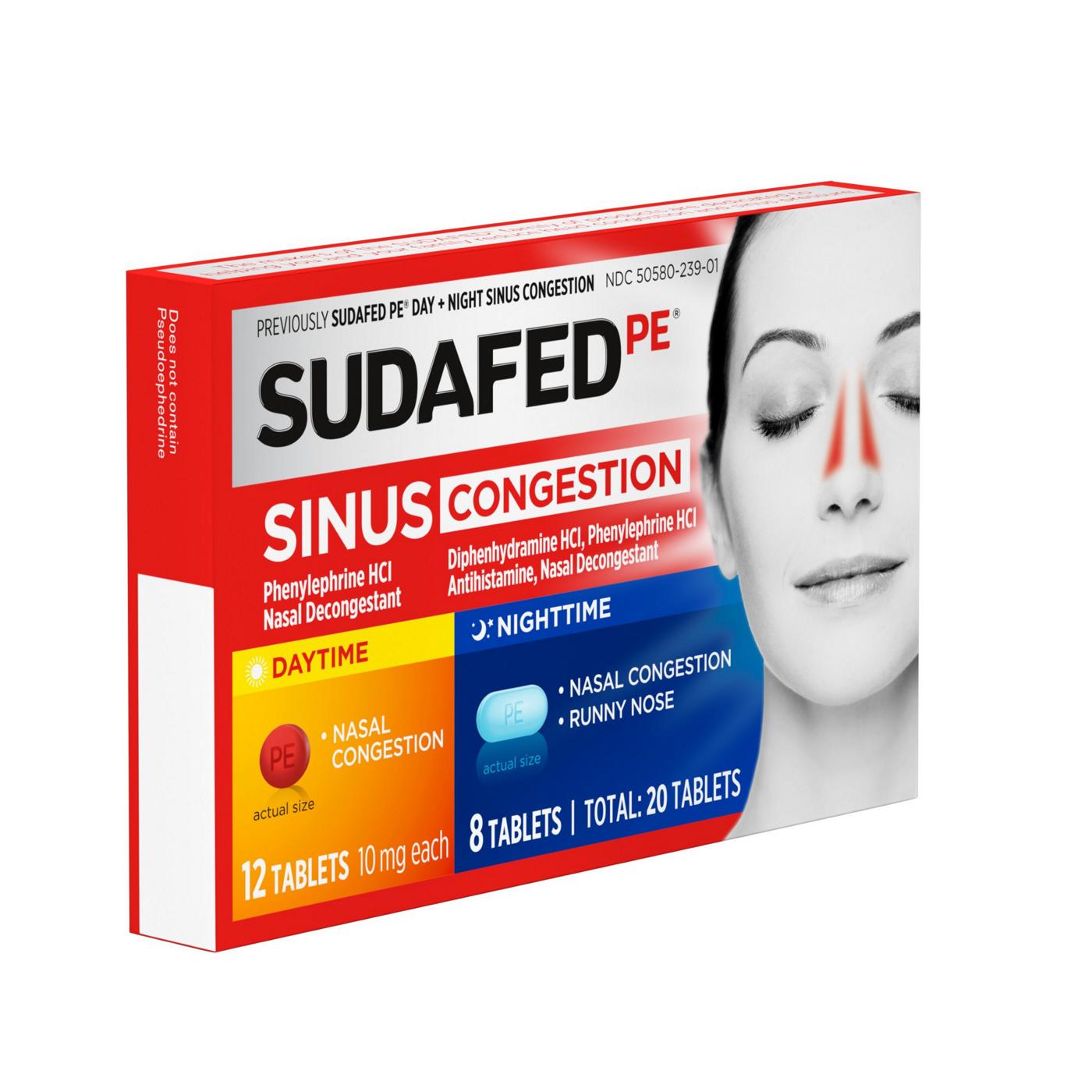 Sudafed PE Sinus Congestion Day + Night Tablets; image 3 of 5