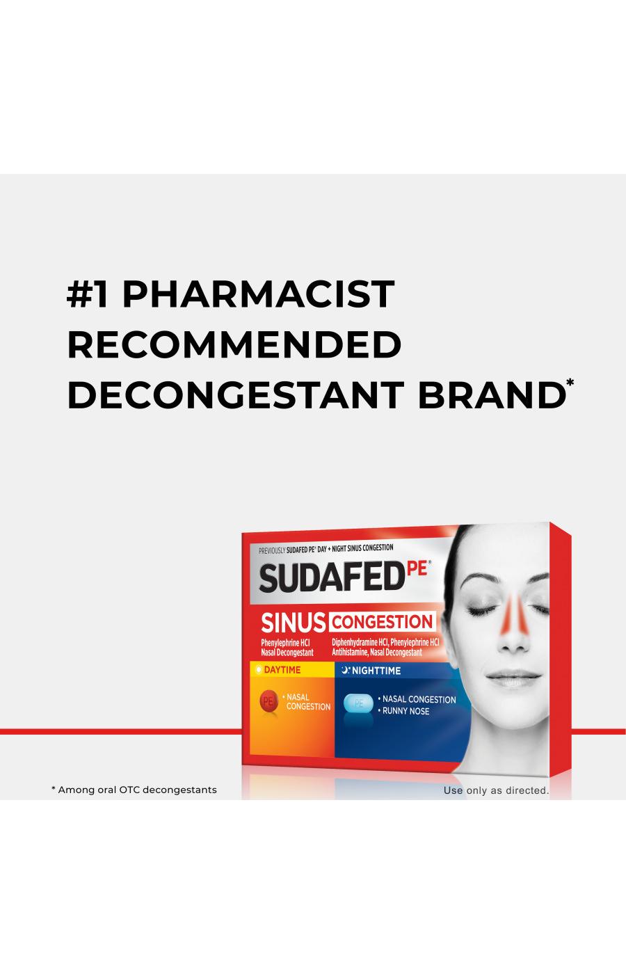 Sudafed PE Sinus Congestion Day + Night Tablets; image 3 of 6