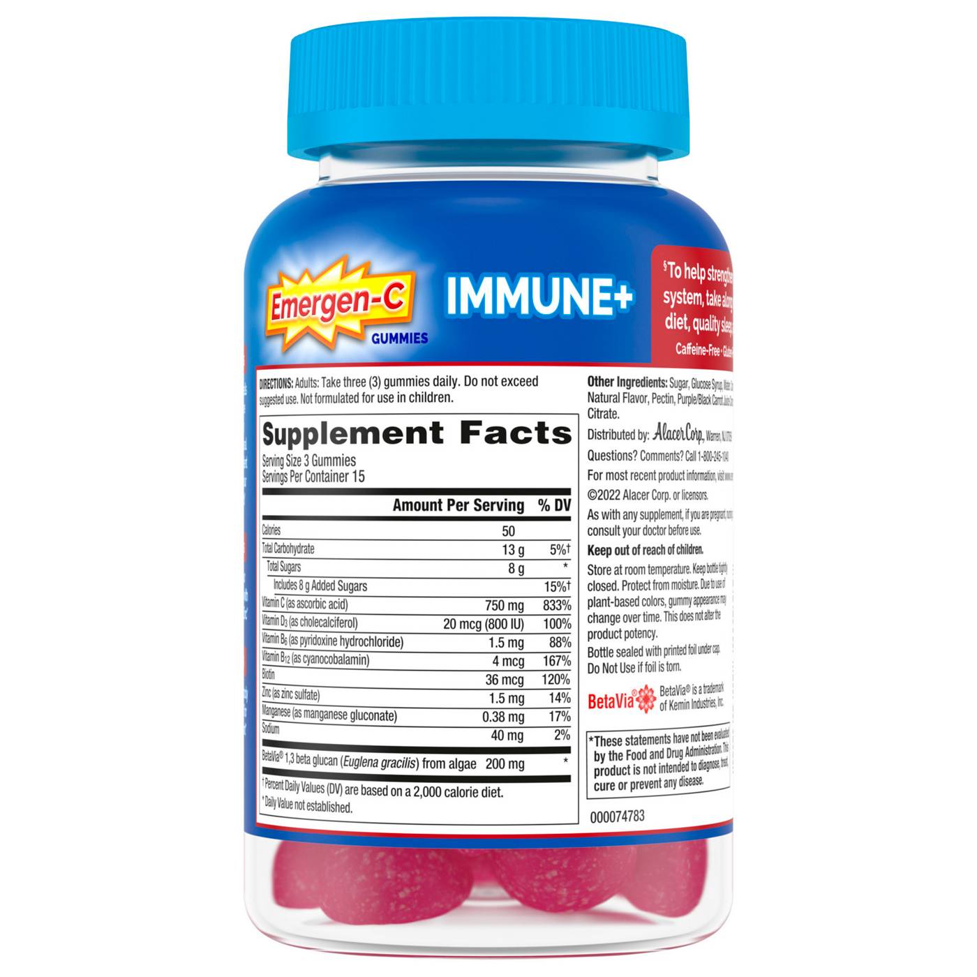 Emergen-C Immune+ with Vitamin D Gummies - Raspberry; image 5 of 13