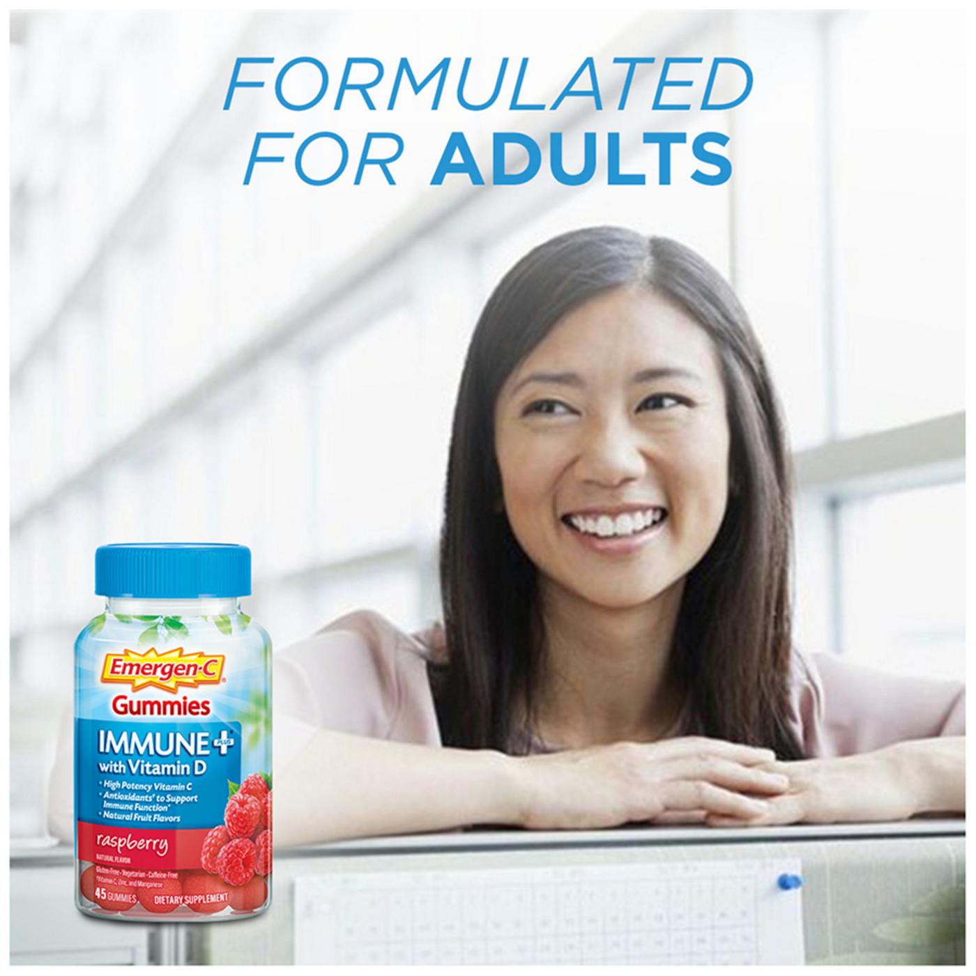 EmergenC Immune+ with Vitamin D Gummies Raspberry Shop Vitamins A