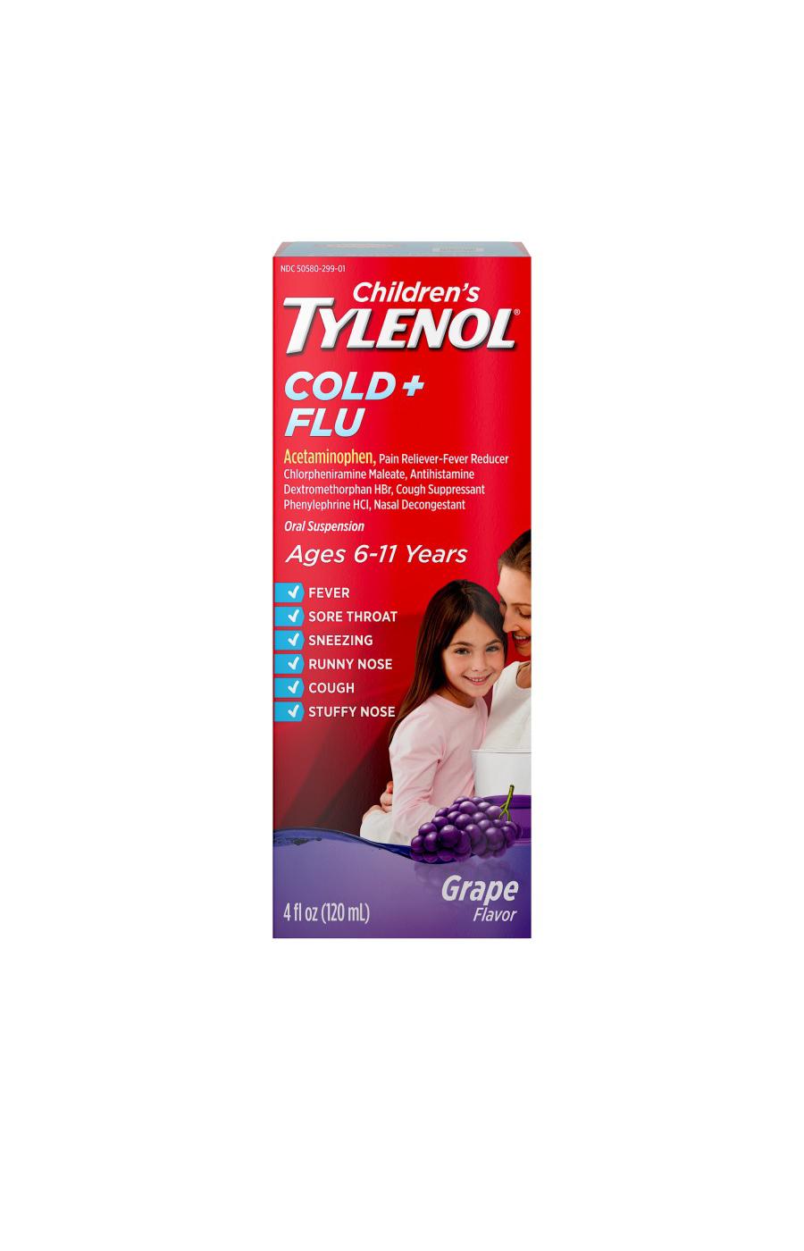 Tylenol Children's Tylenol Cold + Flu Liquid - Grape; image 1 of 6