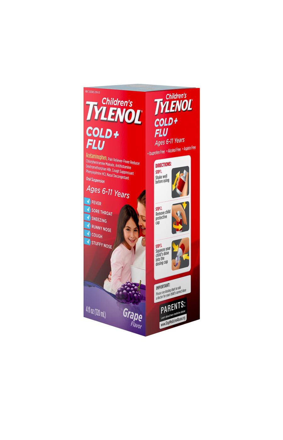 Tylenol Children's Tylenol Cold + Flu Liquid - Grape; image 2 of 6