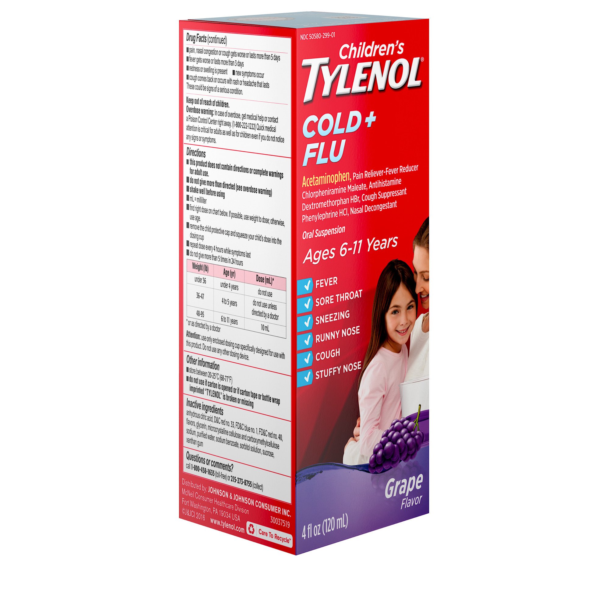 Tylenol Children's Tylenol Cold + Flu Liquid - Grape - Shop Cough, Cold ...