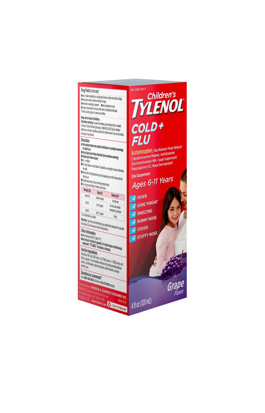 Tylenol Children's Tylenol Cold + Flu Liquid - Grape; image 5 of 6