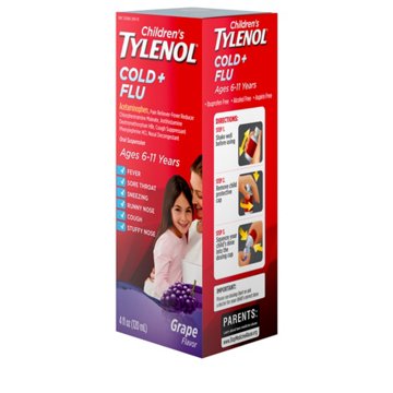 Tylenol Children's Tylenol Cold + Flu Liquid - Grape