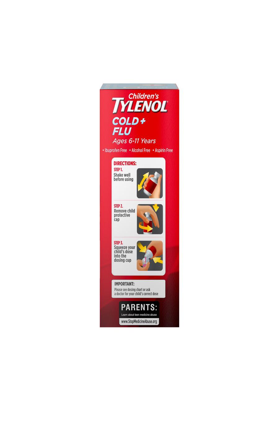 Children's Tylenol Children's Tylenol Cold + Flu Oral Suspension, Bubblegum; image 6 of 6