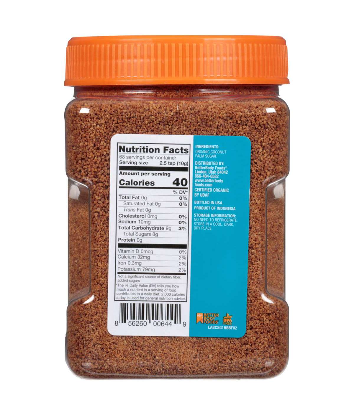 BetterBody Foods Organic Coconut Palm Sugar; image 2 of 2