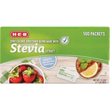 H-E-B Zero Calorie Stevia Blend Sweetener Packets, 500 ct