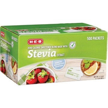 H-E-B Zero Calorie Stevia Blend Sweetener Packets, 500 ct