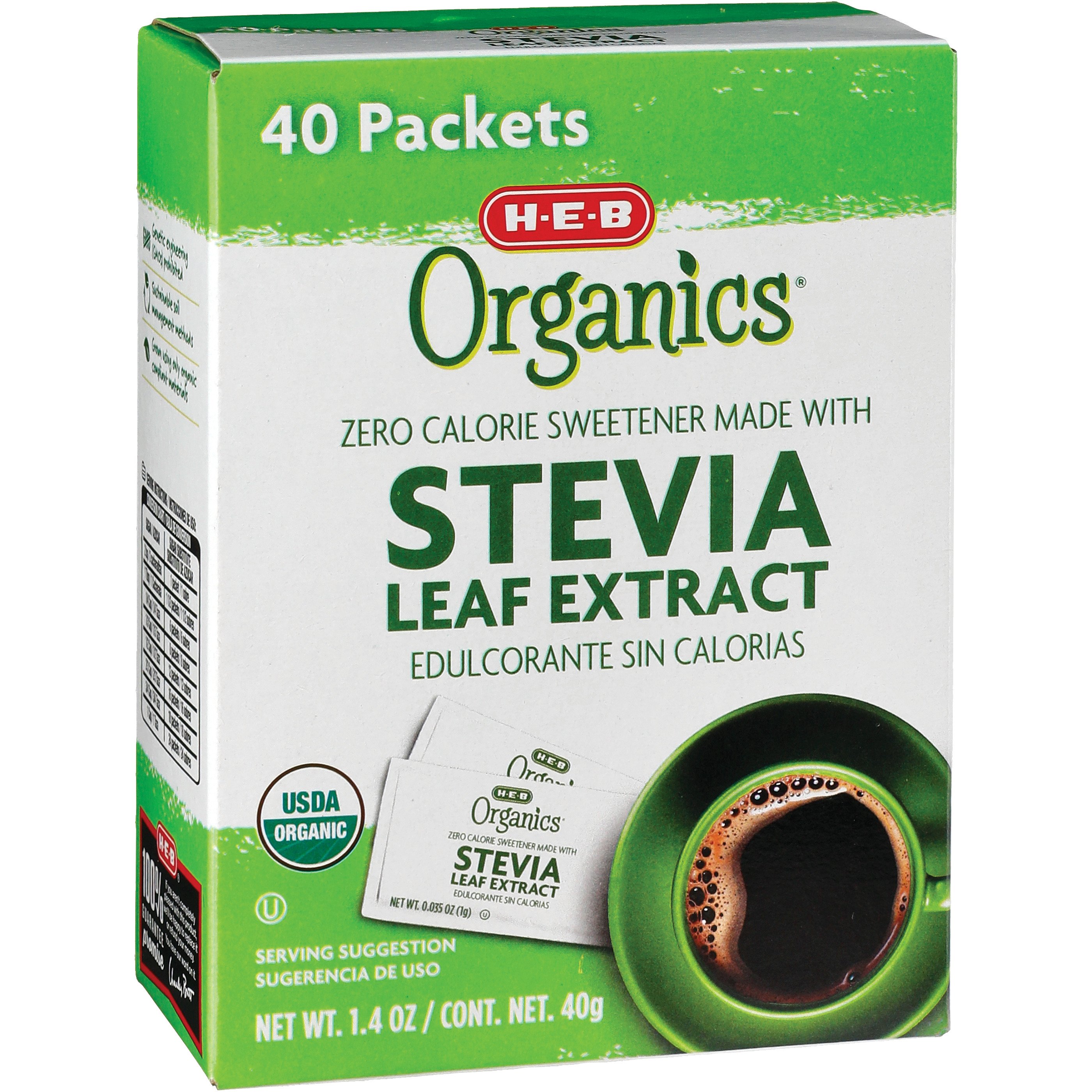 HEB Organics Stevia Leaf Extract Packets Shop Sugar Substitutes at