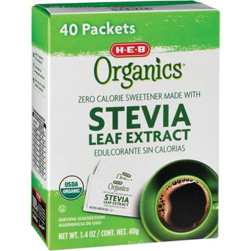 H-E-B Organics Zero Calorie Stevia Blend Sweetener Packets, 40 ct